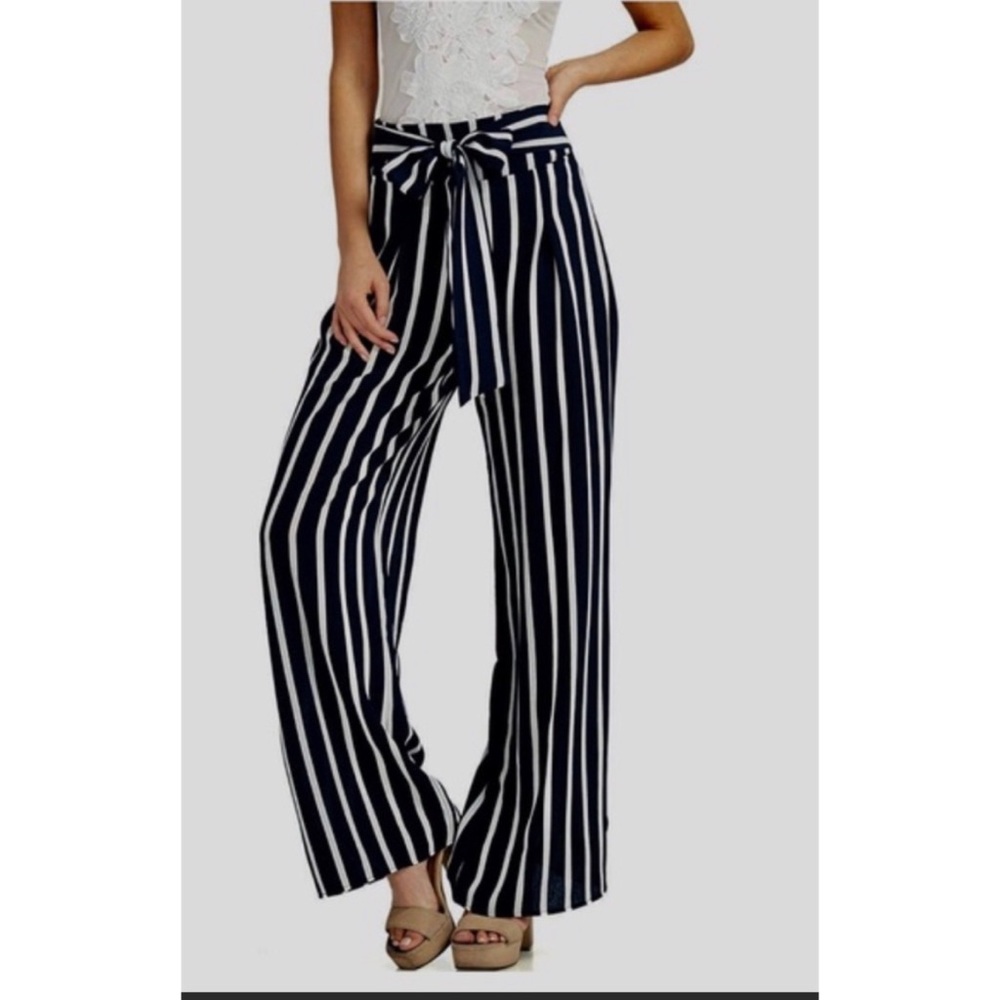 Haute Monde Stripe Wide Leg Pants